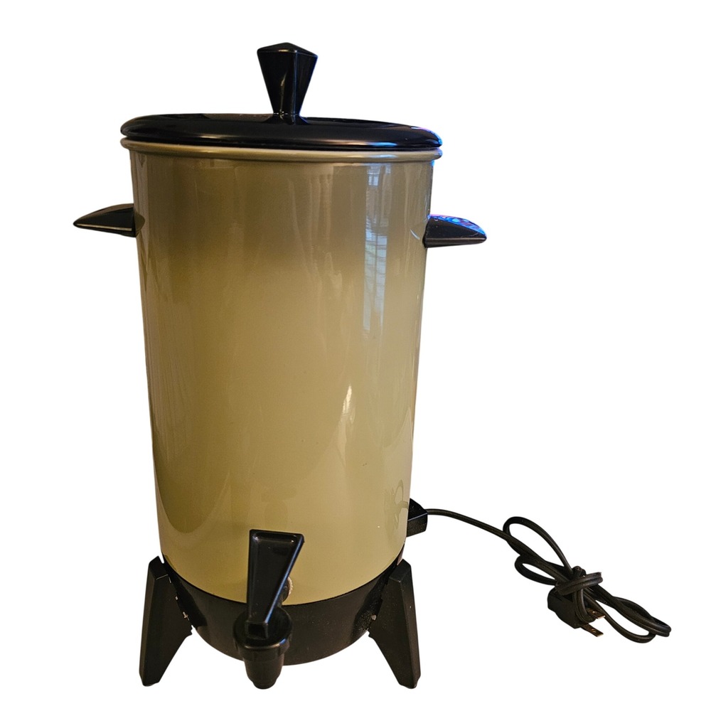 60s Avacado Vintage Electric Percolator 22 Cup Coffee Urn B-9293-56 MCM
